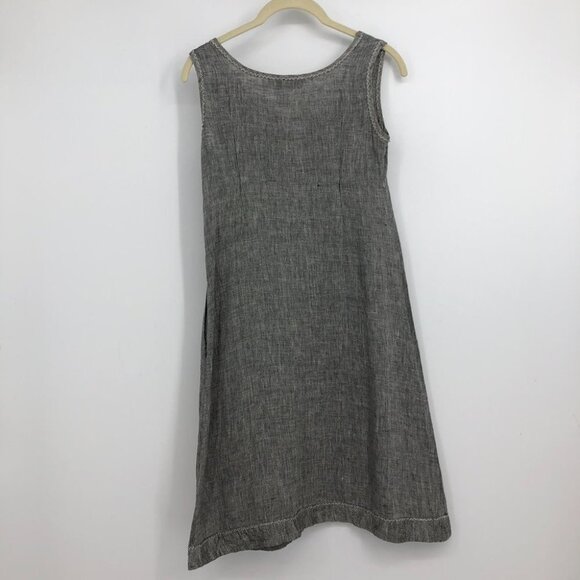 SPORTMAX grey Sleevless knot front pure linen above knee dress A  line - Picture 2 of 15
